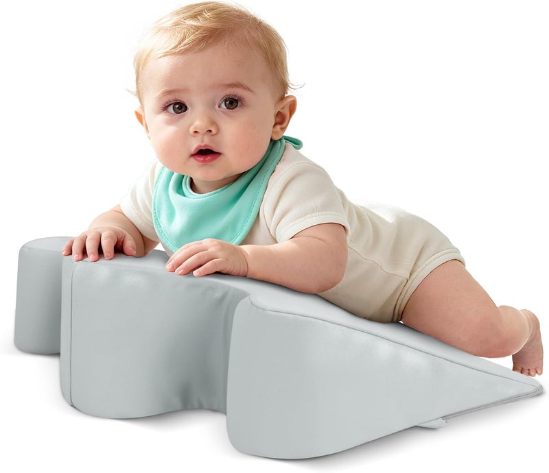 EKEPE Nursing Reflux Prop for Baby Gas, Colic Relief & Burp, Tummy Time Pillow for Feeding, Neck, Shoulder and Body Support, Activity Support for Newborns and Infant 0-12 Months - Grey - Image 1